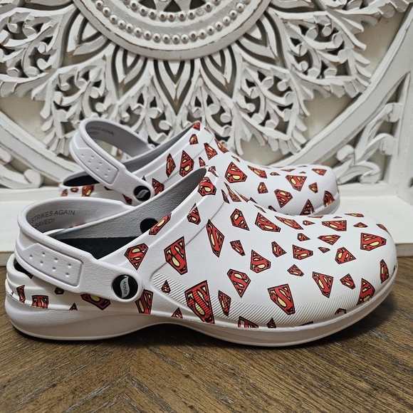 Sketchers work White and Red Superman Clogs (crocs) - Picture 2 of 9